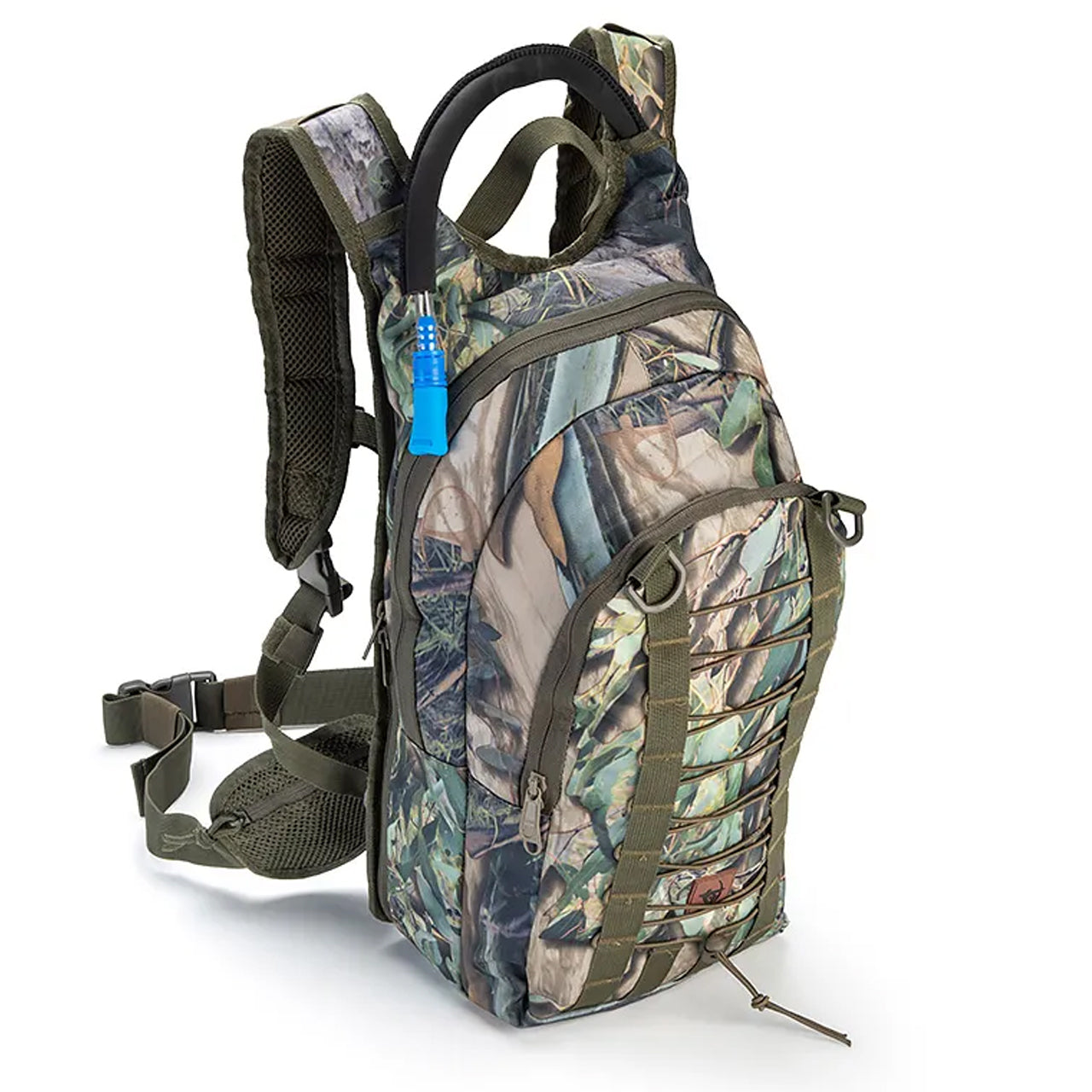 Discover the amazing Austealth Native Camouflage 2.5L Hydro Pack! This pack is equipped with a 2.5L bladder, crafted from 900D Oxford Fabric with a waterproof membrane, YKK zips, and a padded mesh backing. www.moralepatches.com.au