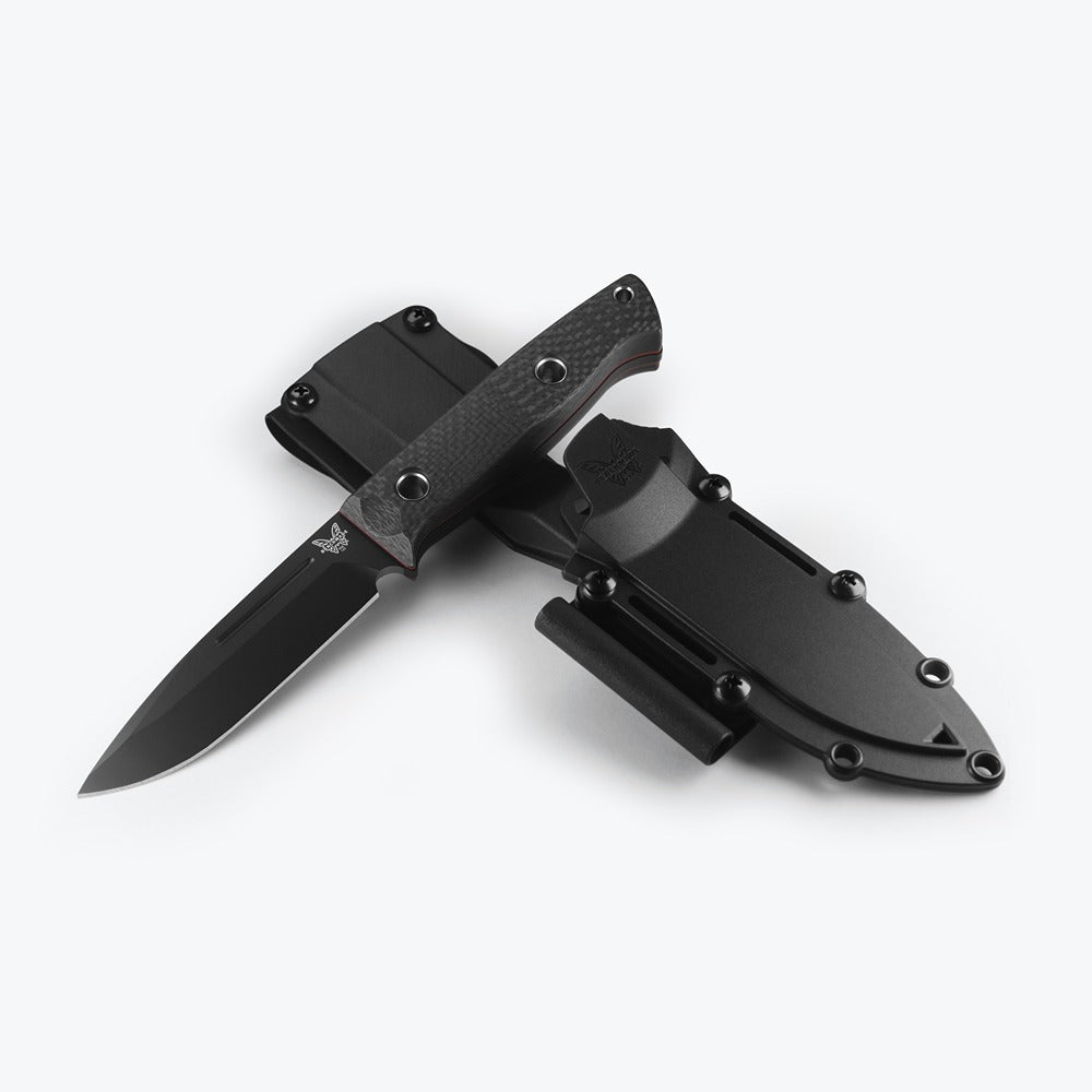 Channel your inner survivalist with the sleek 163BK Bushcrafter, a modern bushcraft fixed blade reimagined as a premium variant to Benchmade's original 162 model designed by Shane Sibert. www.moralepatches.com.au