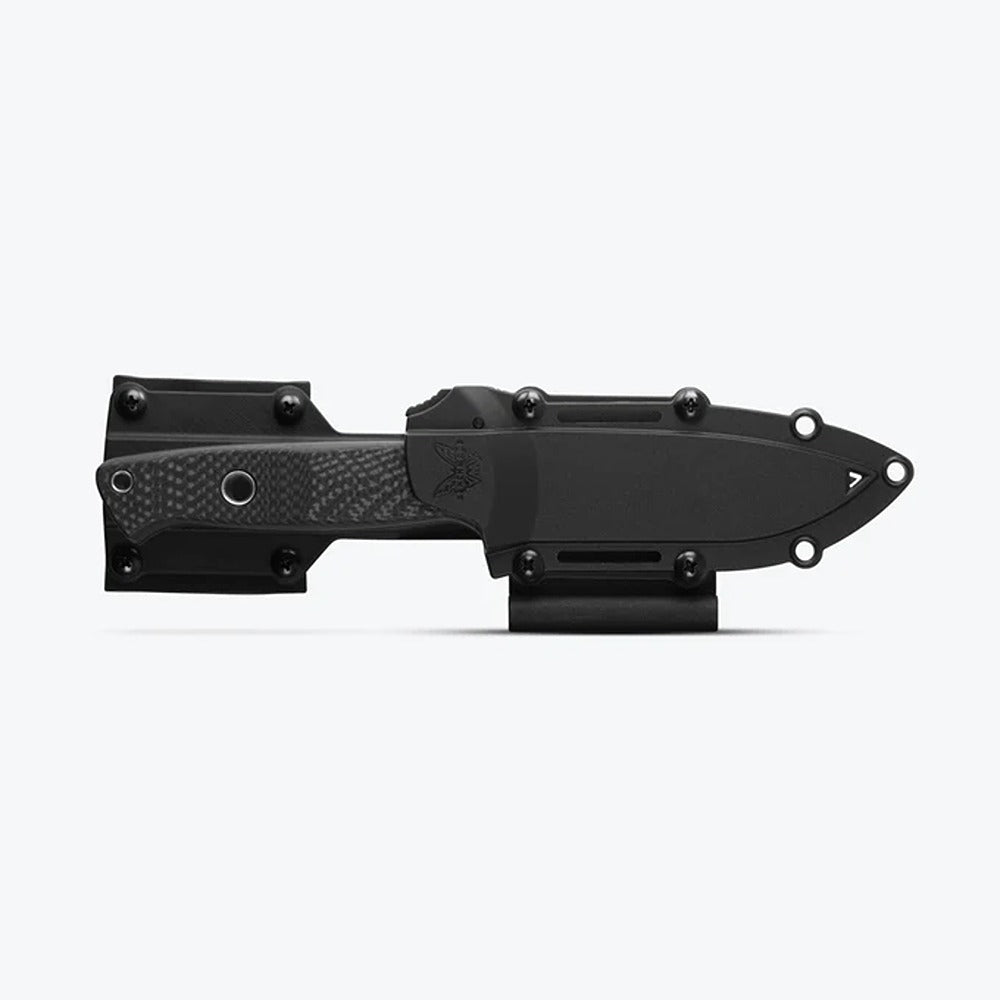 Channel your inner survivalist with the sleek 163BK Bushcrafter, a modern bushcraft fixed blade reimagined as a premium variant to Benchmade's original 162 model designed by Shane Sibert. www.moralepatches.com.au