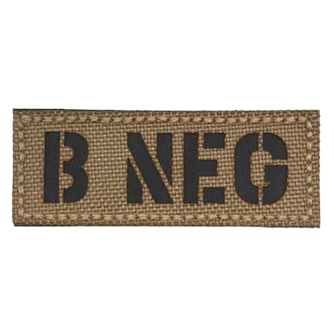 Blood Group Laser Cut Tan Patch Hook & Loop. Size: 6.5x2.5cm www.moralepatches.com.au