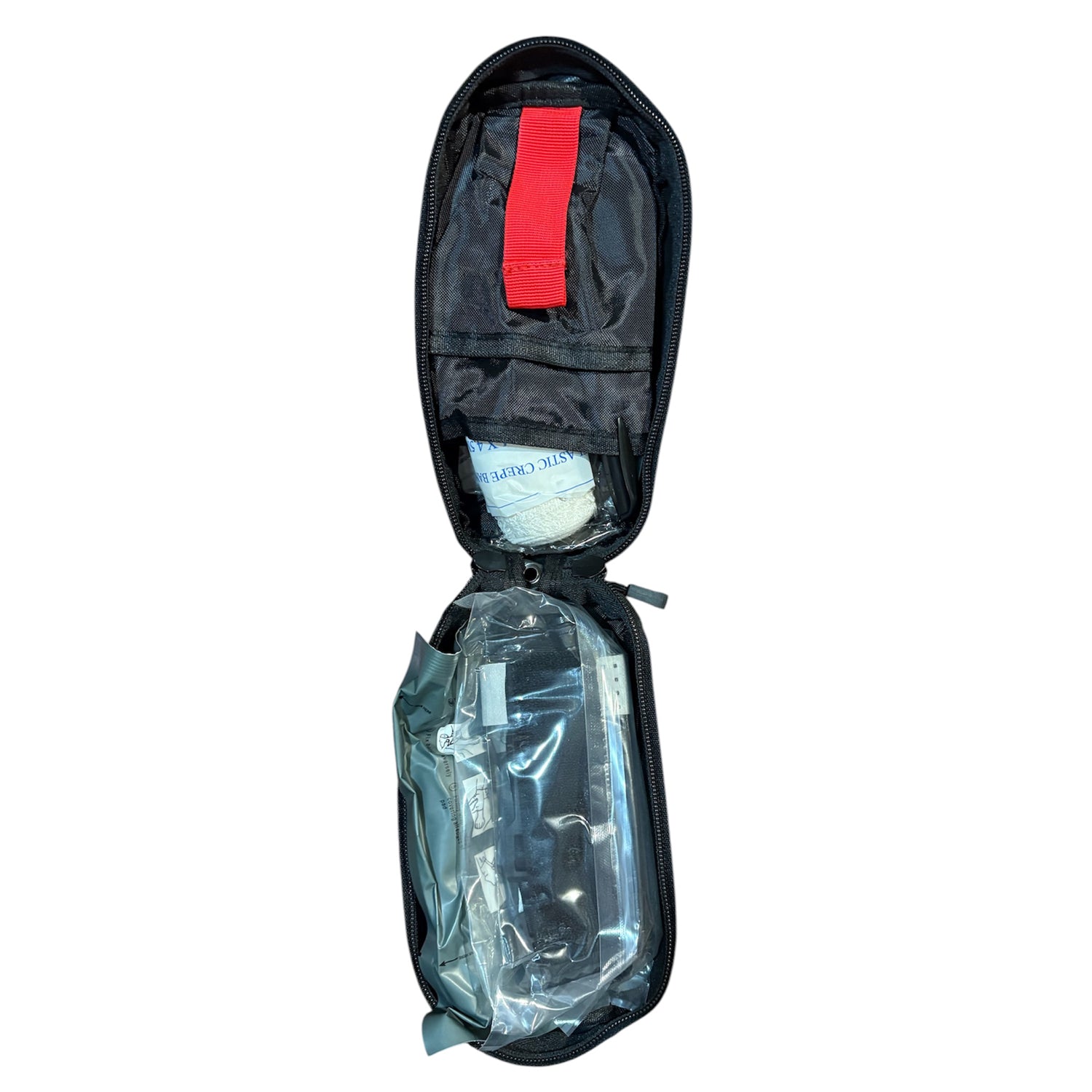 The Basic Combat Trauma Kit With Black Pouch Bundle is for emergency treatment for one person in case of injury. www.moralepatches.com.au