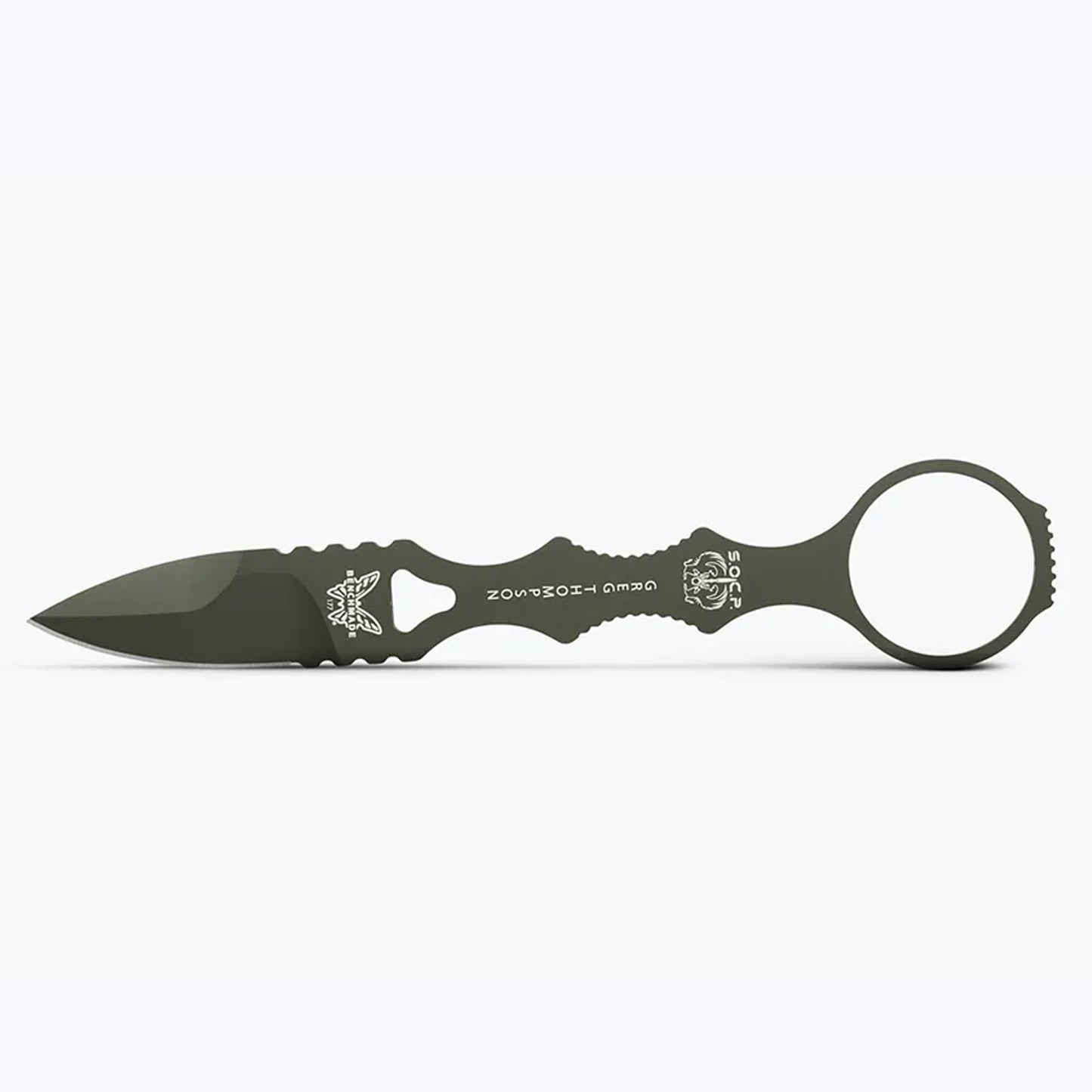 Designed with a 440C stainless steel blade and OD Green finish, this Mini SOCP® delivers rugged performance with an organic terrain advantage. The skeletonised handle reduces weight without sacrificing grip. Comes complete with a versatile SOCP® sheath for adaptable carry options. www.moralepatches.com.au