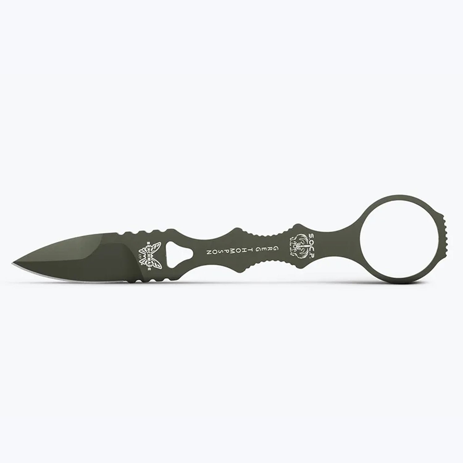 Designed with a 440C stainless steel blade and OD Green finish, this Mini SOCP® delivers rugged performance with an organic terrain advantage. The skeletonised handle reduces weight without sacrificing grip. Comes complete with a versatile SOCP® sheath for adaptable carry options. www.moralepatches.com.au