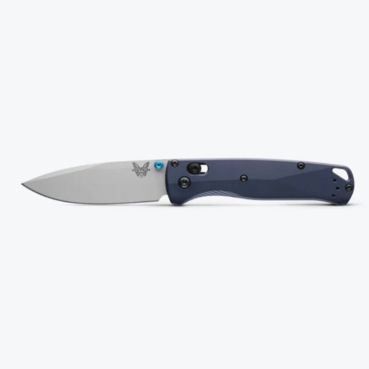 April 2025 release - Benchmade's new 535SL-13 Bugout® is built with a super sleek, ultralight, anodised aluminium handle in crater blue, a colour pulled from profoundly deep waters in nature. www.moralepatches.com.au