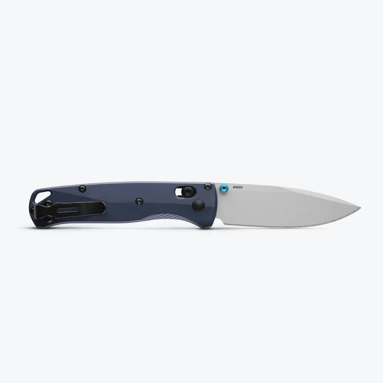 April 2025 release - Benchmade's new 535SL-13 Bugout® is built with a super sleek, ultralight, anodised aluminium handle in crater blue, a colour pulled from profoundly deep waters in nature. www.moralepatches.com.au