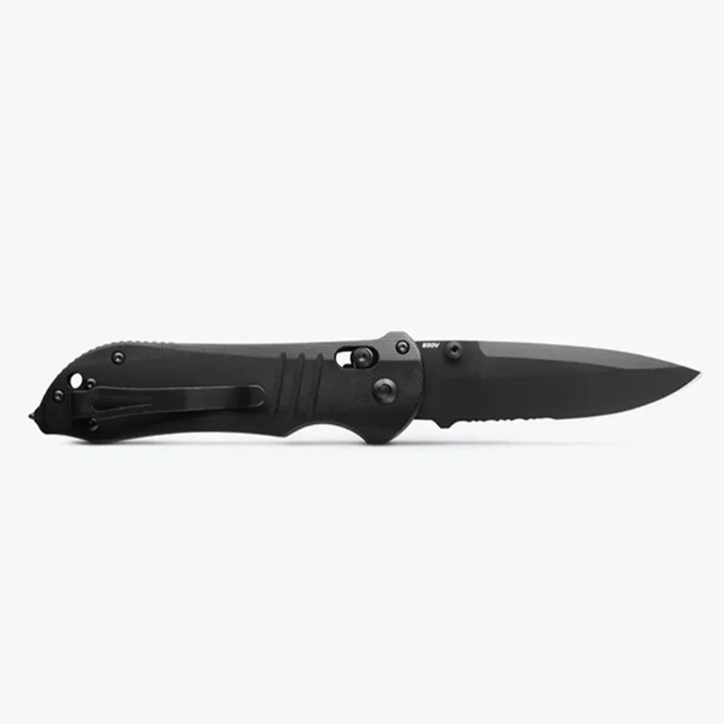 Designed for rescue and other mission objectives, Benchmade's 917 Triage model gives public safety workers the features they need, along with the best materials for their applications. Premium S30V stainless steel blade and integrated rescue hook, carbide glass breaker on pommel, and reversible tip-up black oxide deep-carry clip. Made in USA. www.moralepatches.com.au