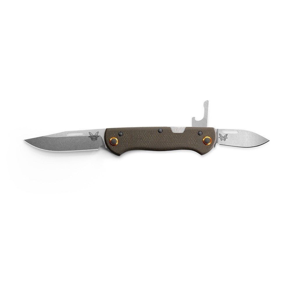 With two blades and a bottle opener, the 317 Weekender has everything you need for basic camp chores, from whittling to opening a cold one by the fire. Small enough that it won’t be considered a weapon in an urban environment while boasting enough features that you’ll always be prepared at the campsite. www.moralepatches.com.au