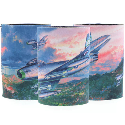 With a beautiful depiction of the CA-27 Sabra Mk. 32 fighters during their time at Ubon, this eye-catching cooler is perfect for keeping your drinks cold. Limited to only 1000 worldwide, it is a rare find that is sure to impress. Made from durable neoprene, this cooler captures the aircraft perfectly with schematics and limited edition details inside. www.moralepatches.com.au