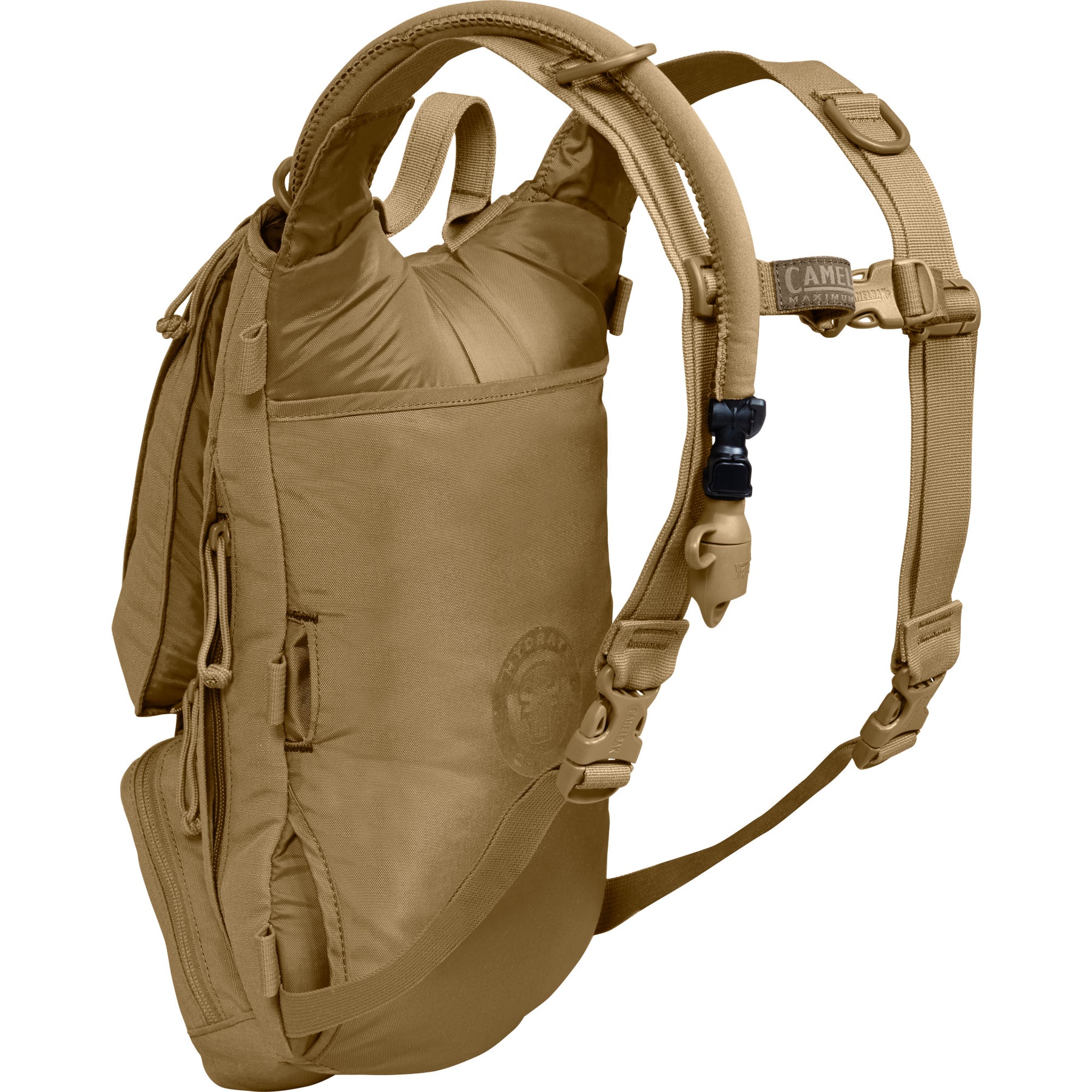 Perfect for shorter missions, the Ambush optimizes the area on a user's back with a wider platform, shorter torso length and reduced stack height. With external access to the 3L Mil Spec Crux Reservoir that provides 25% more water per sip, the Ambush is our largest hydration pack that includes external fill. www.moralepatches.com.au