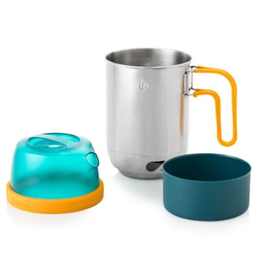 A true grab-and-go system, the KettlePot pours like a kettle and cooks like a pot while doubling as a carrying case for the Biolite CampStove. www.moralepatches.com.au
