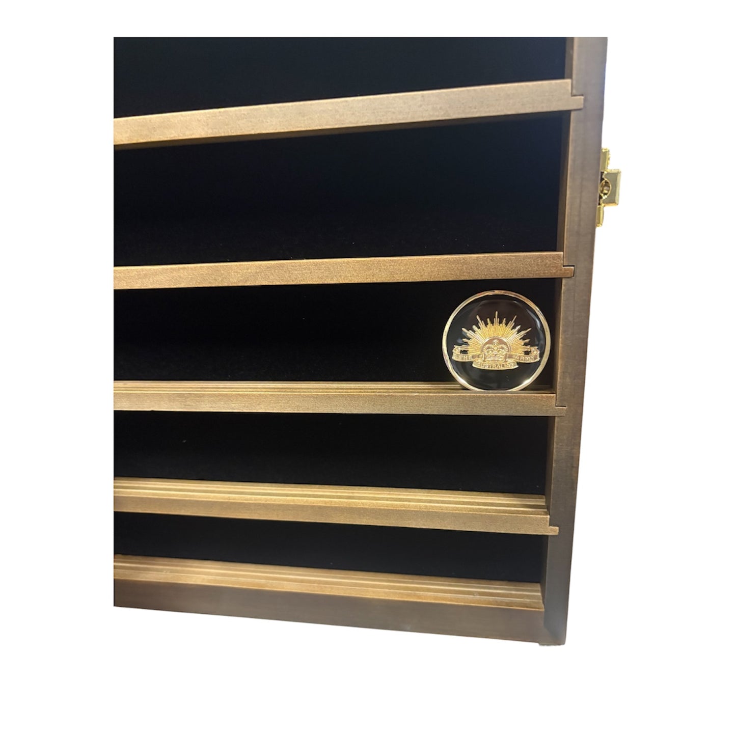 Display your prized challenge coin collection with the elegance it deserves. This premium Challenge Coin Display Case from Stealth Ops Gear features seven velvet-backed levels that showcase up to 49 coins in stunning detail. www.moralepatches.com.au