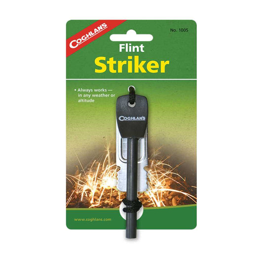 This ferrocerium fire-starting tool lasts for thousands of strikes! Pushing the striker provided down the rod emits sparks to light combustibles. Fireproof in solid form, the tool works just as well when wet. For use in any weather and at any altitude. Includes handle, striker, fire-starter rod and cord. www.moralepatches.com.au