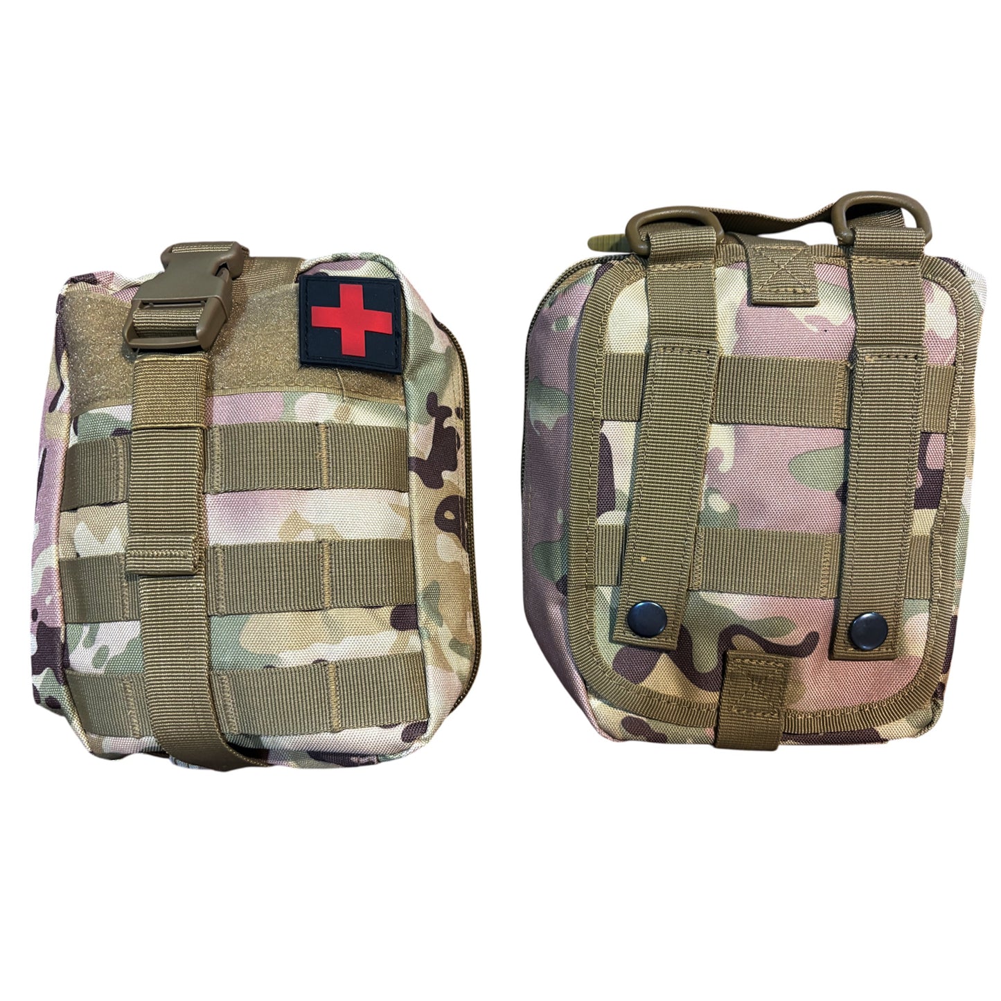 The Combat Trauma Kit Medium With Multicam Pouch Bundle is for emergency treatment for one person in case of injury. www.moralepatches.com.au