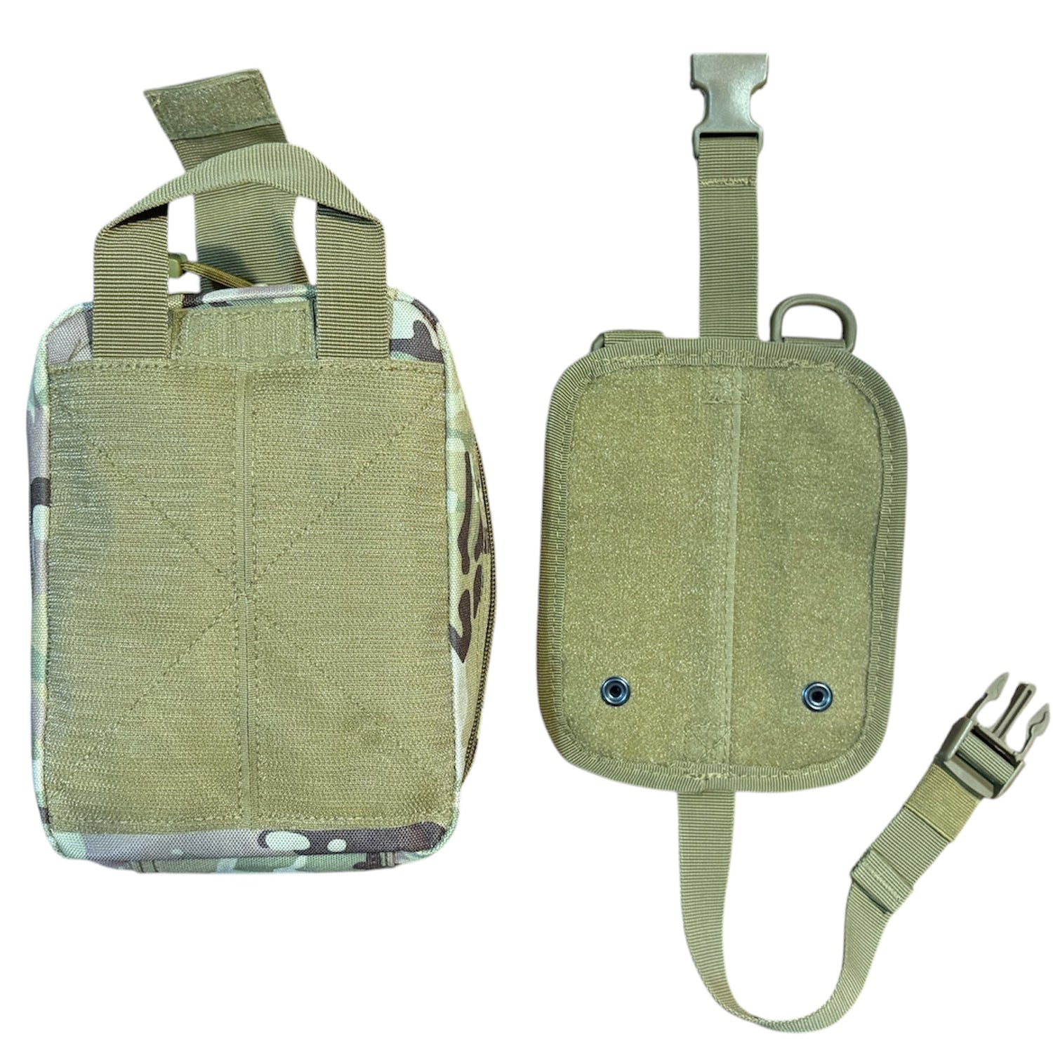 The Combat Trauma Kit Medium With Multicam Pouch Bundle is for emergency treatment for one person in case of injury. www.moralepatches.com.au