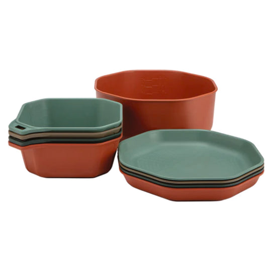 Just because you’re camping doesn’t mean you can’t set the table. This 9-piece camping dish set perfectly nests together, so whether you’re out car camping or at a picnic, you can bring your table essentials, and pack them up nicely when you’re finished. www.moralepatches.com.au