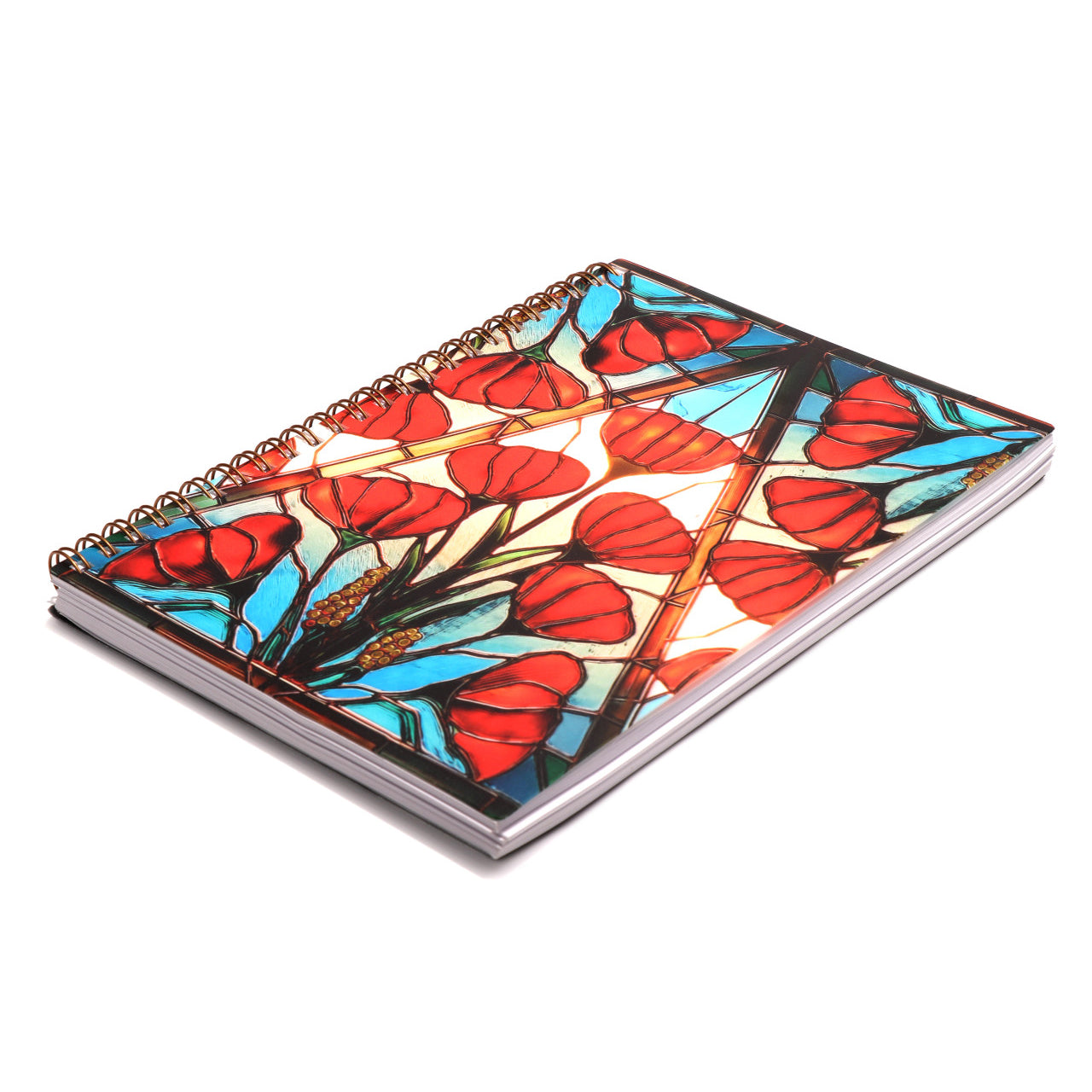 The A5 spiral notebook from the Courage, Honour, and Sacrifice Poppy series is a beautifully crafted piece that blends practicality with elegance. Featuring a stunning stained-glass-inspired poppy design, this notebook offers ample space for your notes, ideas, and memories. www.moralepatches.com.au