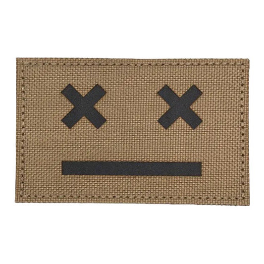 Dead Laser Cut Tan Patch Hook & Loop.   Size: 8x5cm www.moralepatches.com.au