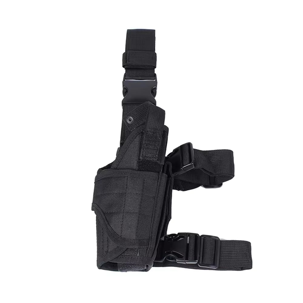 Deluxe Adjustable Drop Leg Tactical Holster has been designed to fit the needs of any tactical, public safety, or military professional. The fully adjustable thigh holster will fit most full-frame semi-automatic pistols. www.moralepatches.com.au