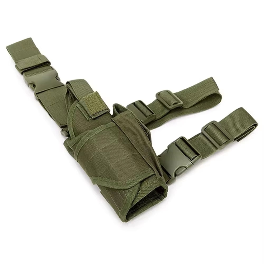 Deluxe Adjustable Drop Leg Tactical Holster has been designed to fit the needs of any tactical, public safety, or military professional. The fully adjustable thigh holster will fit most full-frame semi-automatic pistols. www.moralepatches.com.au
