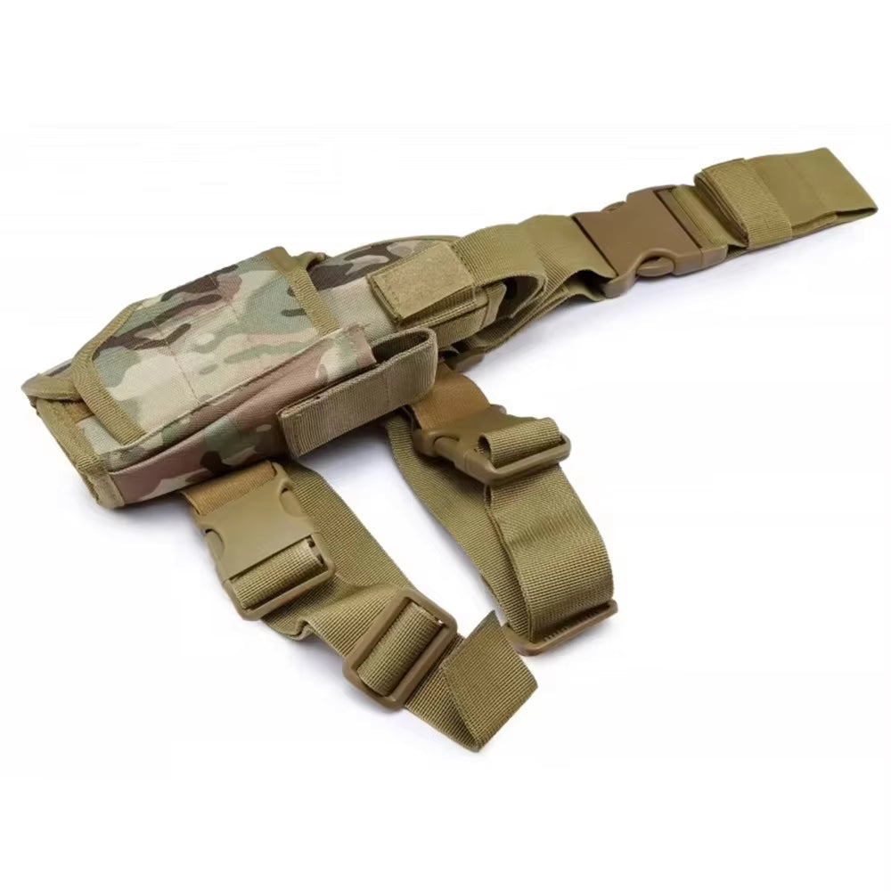 Deluxe Adjustable Drop Leg Tactical Holster has been designed to fit the needs of any tactical, public safety, or military professional. The fully adjustable thigh holster will fit most full-frame semi-automatic pistols. www.moralepatches.com.au