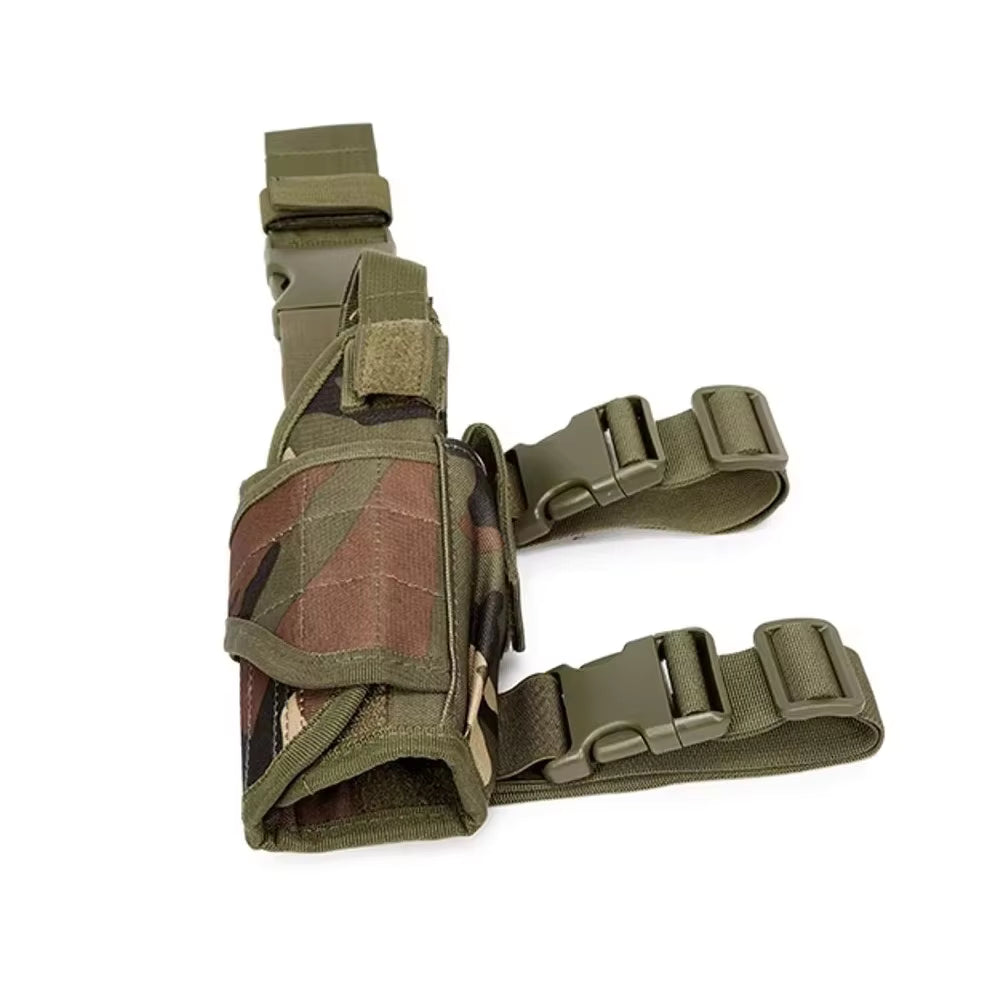 Deluxe Adjustable Drop Leg Tactical Holster has been designed to fit the needs of any tactical, public safety, or military professional. The fully adjustable thigh holster will fit most full-frame semi-automatic pistols. www.moralepatches.com.au