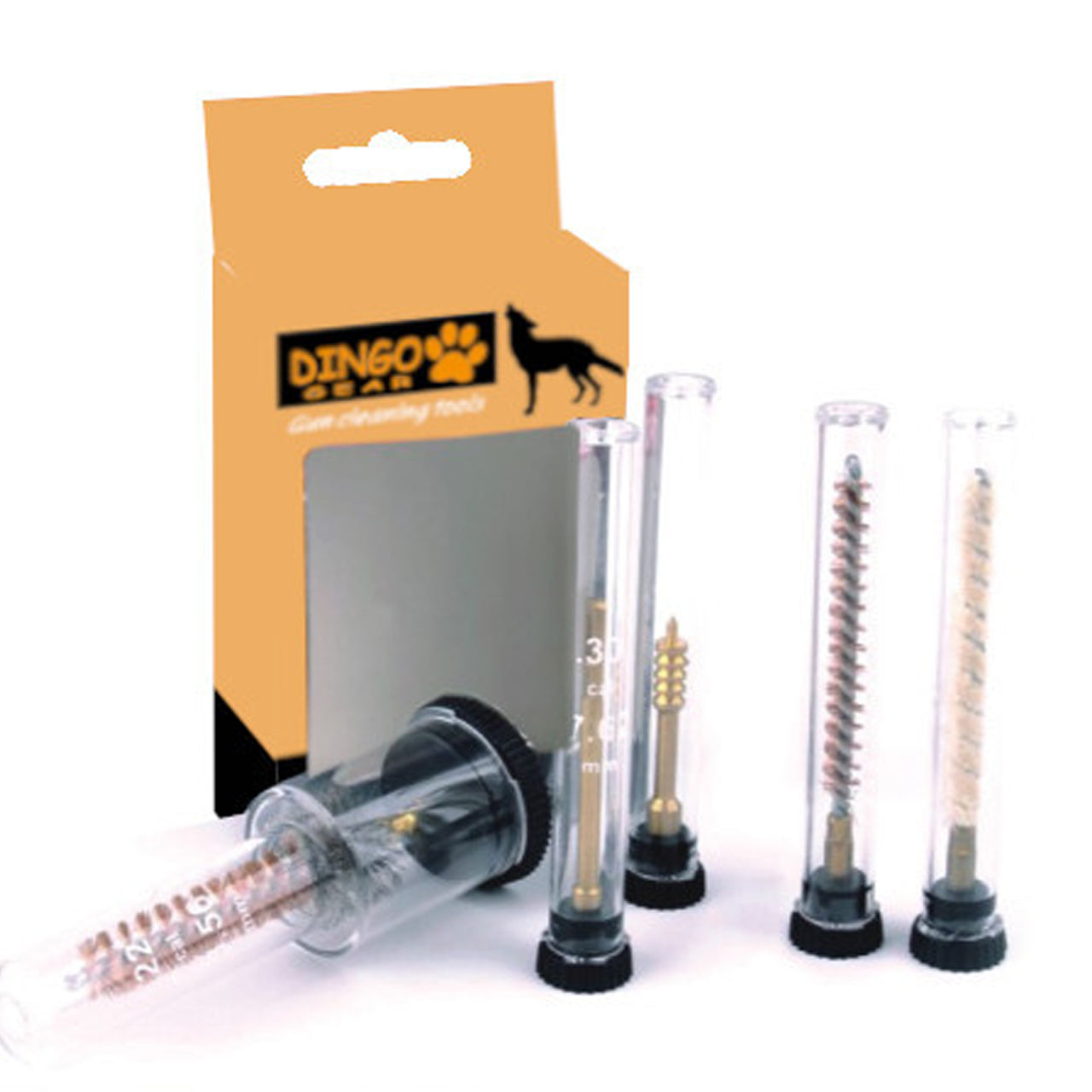The Dingo Gear .243 calibre Rifle 5 piece Brush Set has the brushes you need. Each brush comes in its own plastic cylinder for safe and clean storage. www.moralepatches.com.au