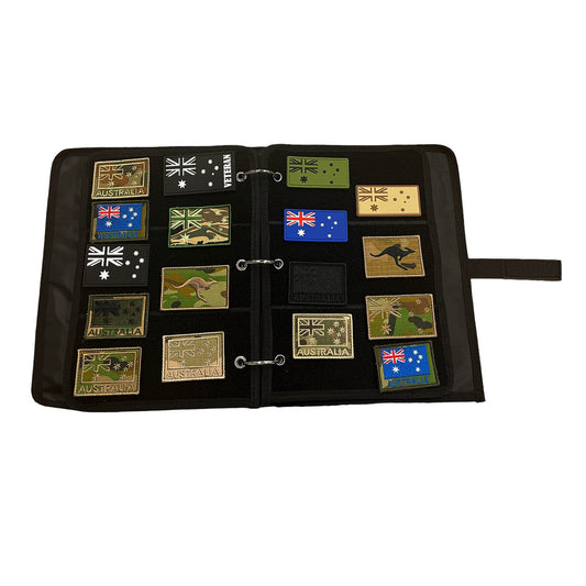 Showcase your patch collection in style with this premium display folder. Keep your hard-earned Velcro patches organized and protected across 10 full pages(5 individual back to back). www.moralepatches.com.au