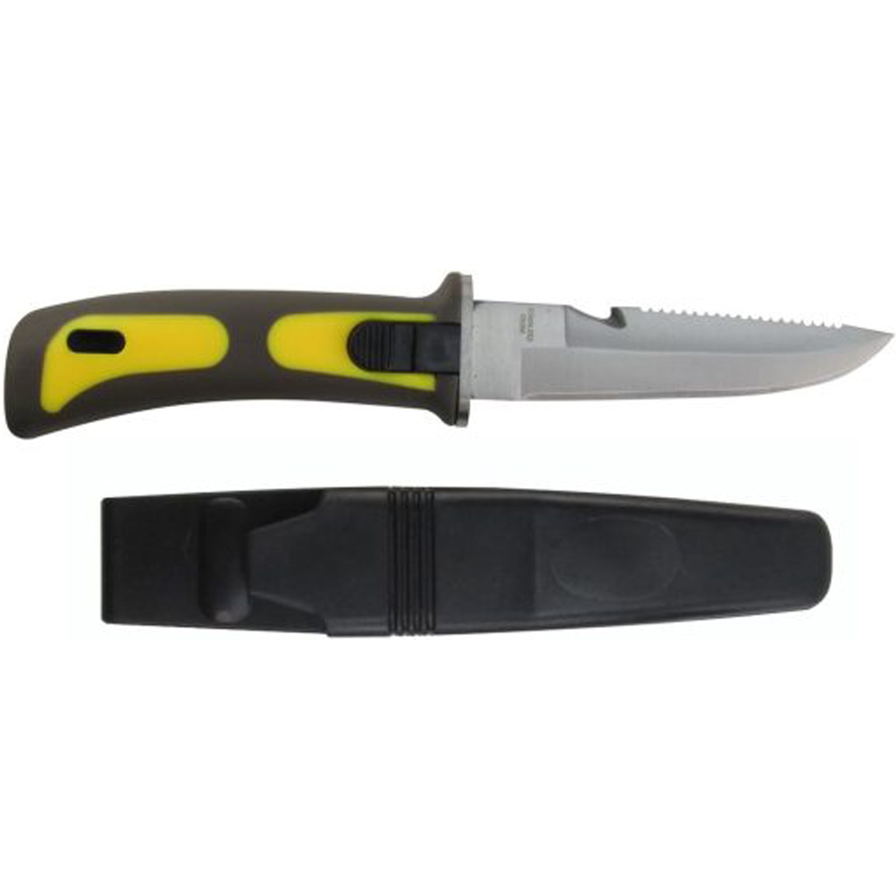 These dive knives boast a 4.5″ drop point stainless steel blade, with serrated edges that make it ideal for sawing through natural fibers underwater with ease. Additionally, it comes with a hook for cutting cords, fishing lines etc. underwater. www.moralepatches.com.au
