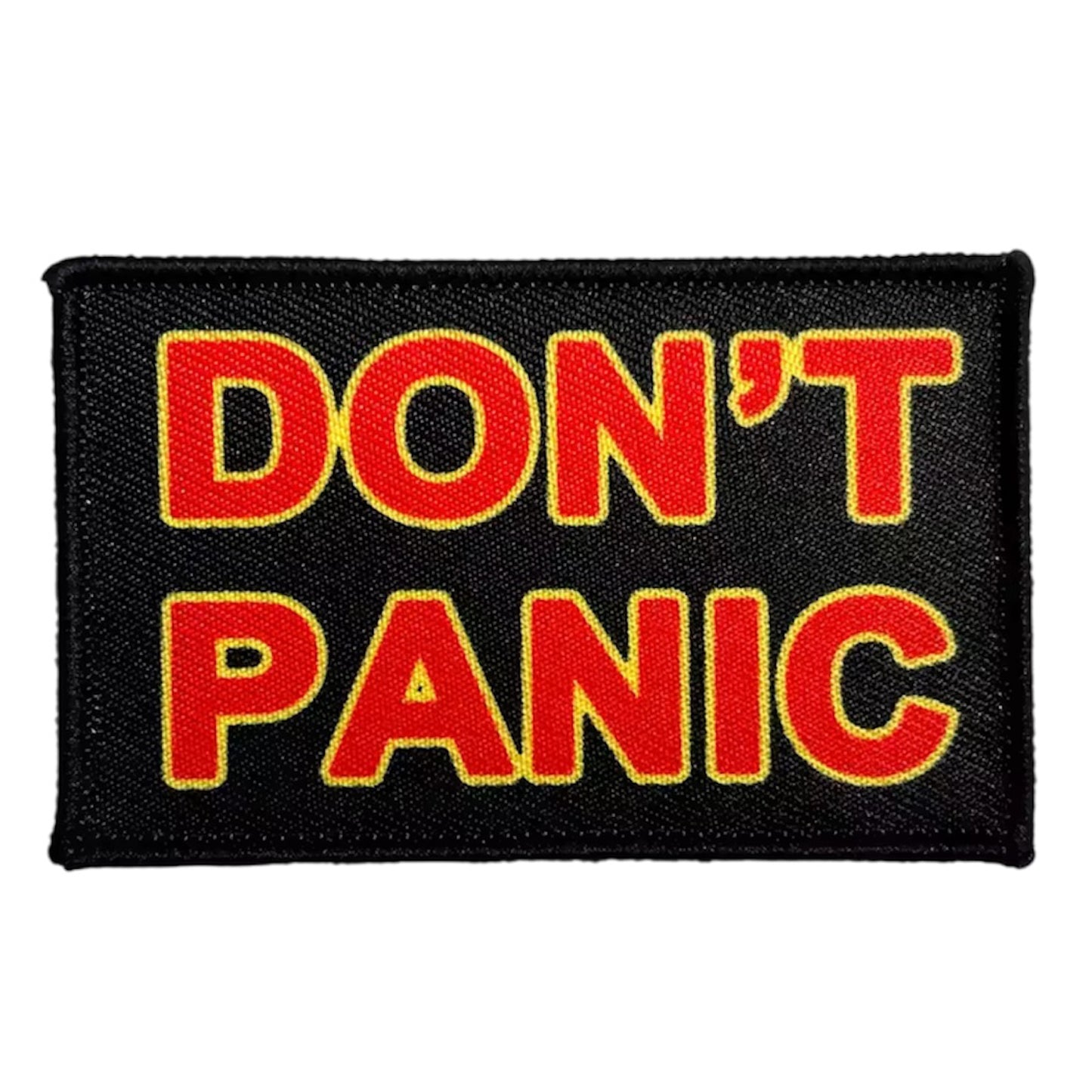 Don't Panic Embroidery Morale Patch, measuring 8x5cm, is a striking and durable addition to personalize your gear with style and toughness. Crafted with high-quality embroidery, this patch features a versatile pattern that blends seamlessly with various tactical and outdoor equipment. www.moralepatches.com.au
