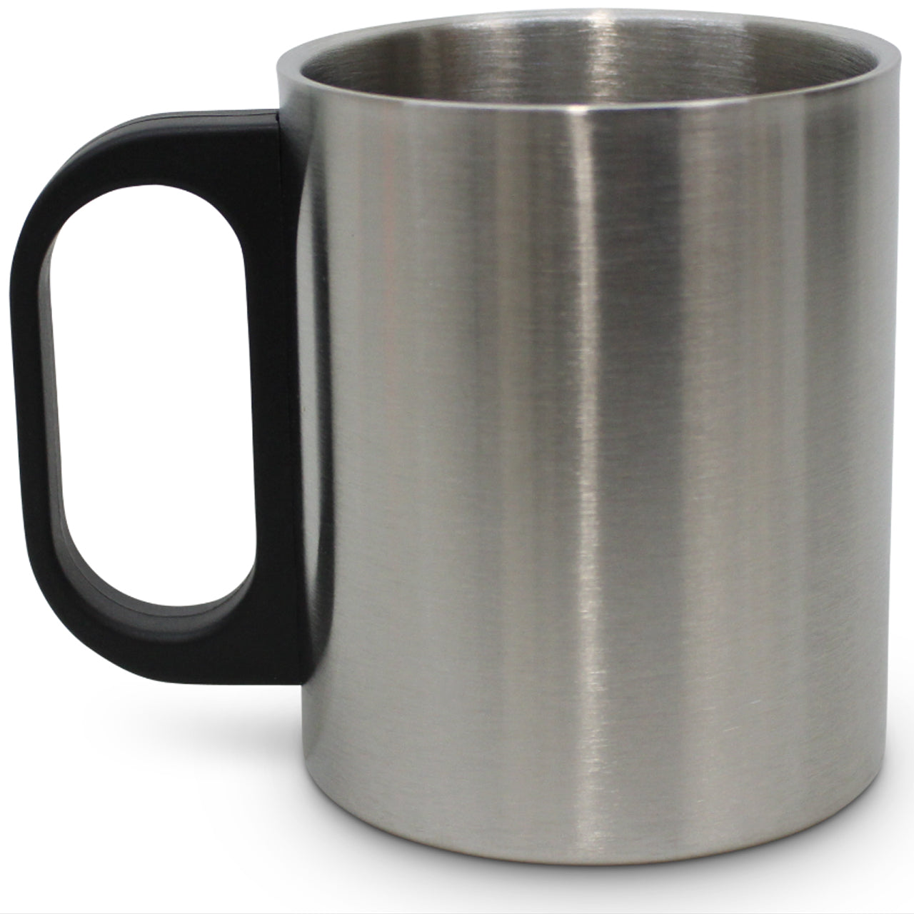 This double walled stainless steel mug is the perfect travel companion.  Keeping your drink warm, this double walled mug is perfect for sipping a long black as you paint the landscape, or waiting for the perfect lighting with your camera on a clear day. Weighing 115g it can also act as a paperweight for those flyaway drafts!  Stainless steel construction Plastic handle Weight 115gm Capacity 177ml or 6oz (3/4 latte, flat white, magic, macchiato and long black) 80mm High - 65mm Across www.moralepatches.com.au
