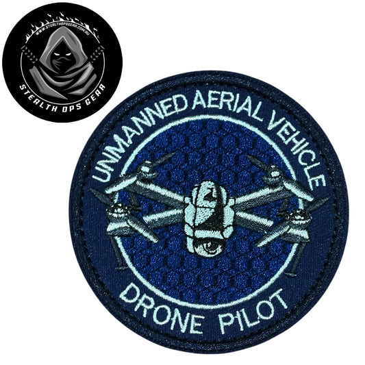 Unleash your creativity with the Drone Pilot Blue Embroidery Patch Hook &amp; Loop Stealth Ops Gear&nbsp;! Measuring 8cm and featuring a beautifully embroidered design and secure hook &amp; loop backing, this patch is a must-have for any collector. www.moralepatches.com.au