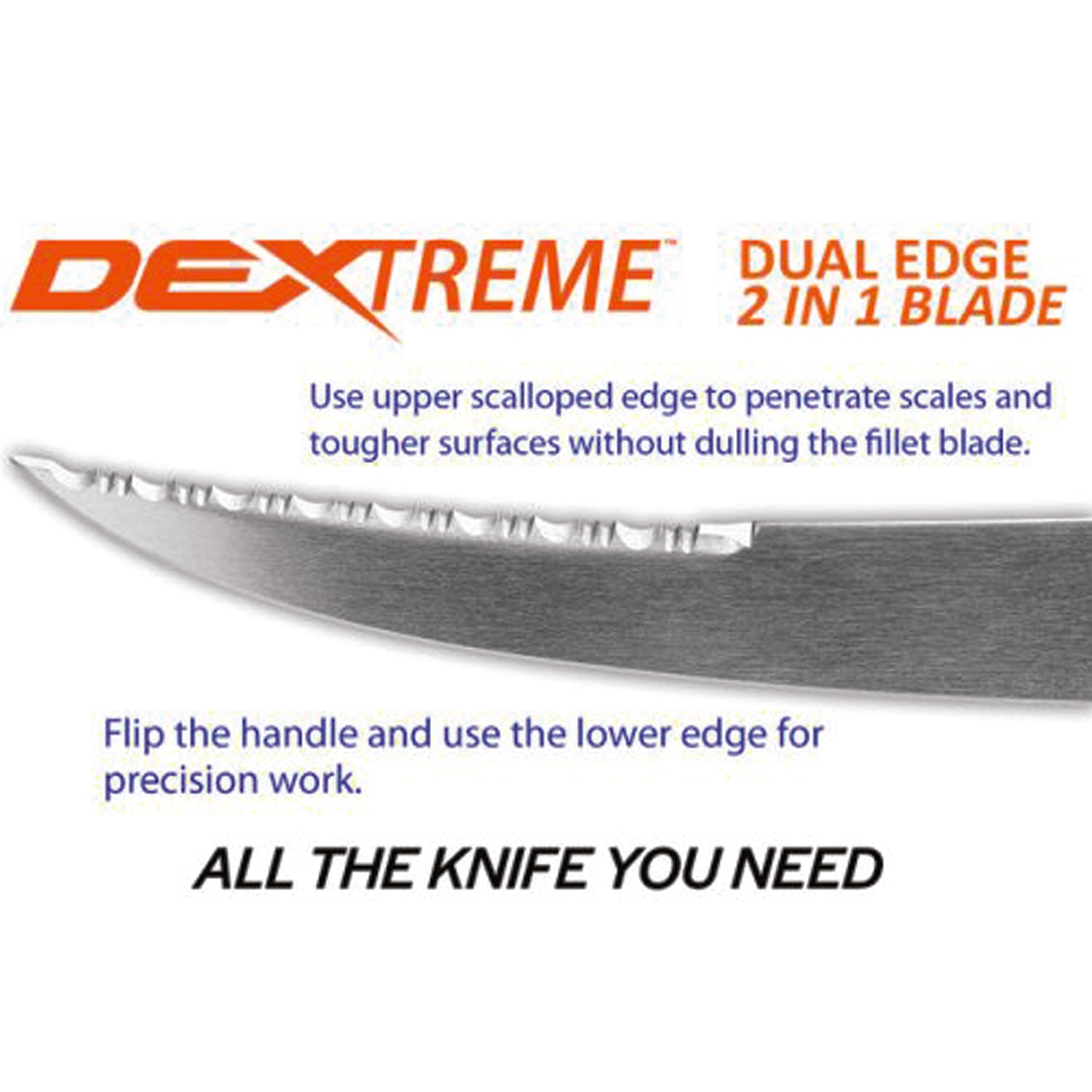 Developed specifically for anglers, the all new Dextreme series features a 2-in-1 blade and an ergonomic handle engineered to deliver great cuts with no compromises. The dual blade enables you to cut through scales without dulling the fillet blade for a more efficient fillet www.moralepatches.com.au