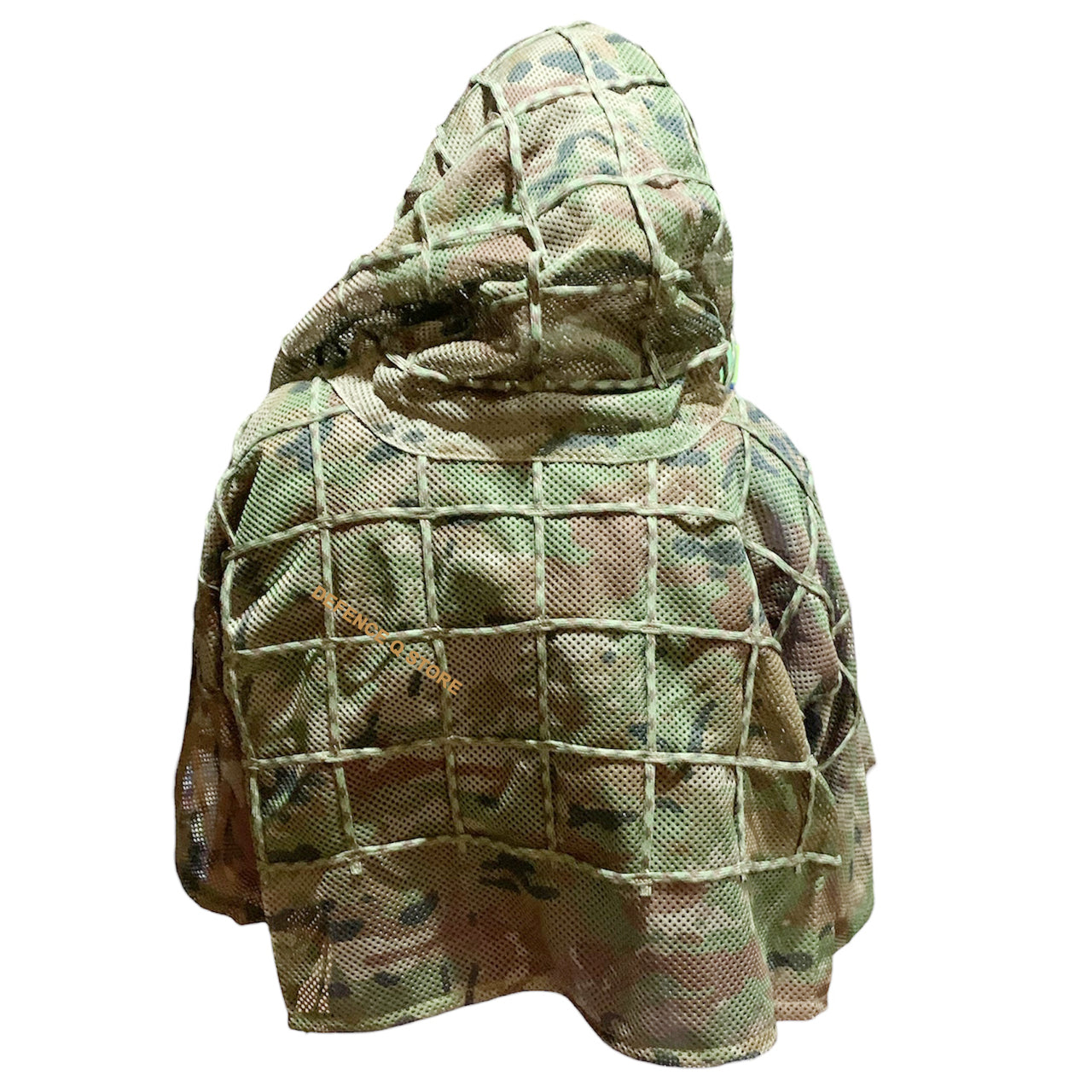 This versatile suit features an integrated hood and wide 550 cord grid work for garnish and foliage attachment, effectively hiding the head and upper body. Its lightweight mesh material ensures maximum ventilation and minimal weight, making it ideal for use with chest rigs or duty gear. www.moralepatches.com.au