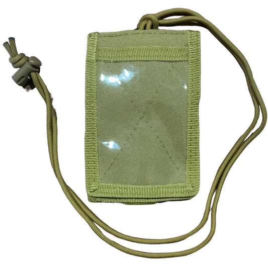 Elevate your tactical gear with the Elite Tactical MOLLE Capable ID Holder in Coyote. Its convenient front ID window and MOLLE compatibility make it the perfect accessory for attaching to your equipment or wearing around your neck. With space for a pen and three separate card slots in the back, this holder offers added security for your valuables. The tear away front ID holder and included paracord with toggle add a rugged and functional touch. www.moralepatches.com.au