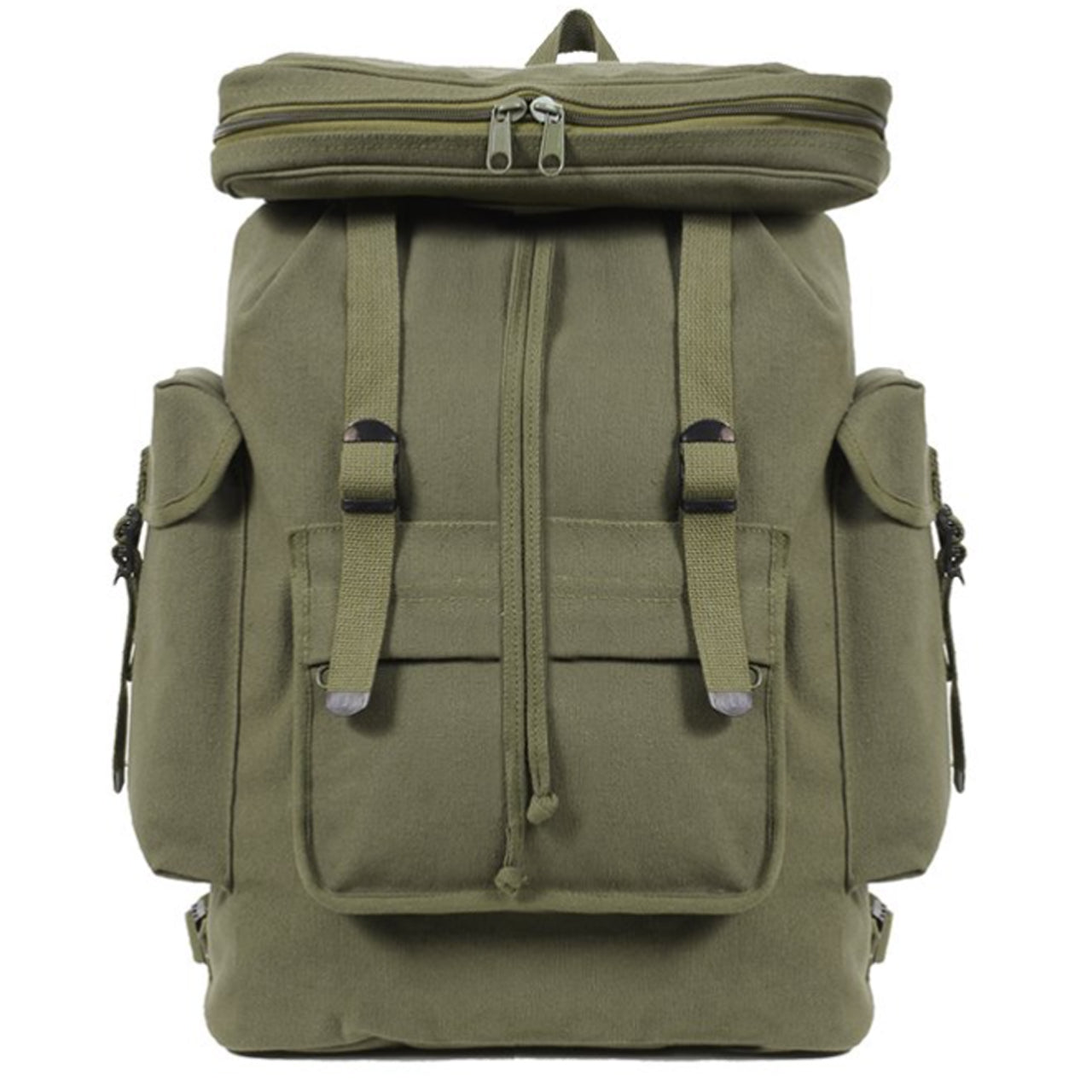 Strong canvas material Metal fastenings Backpack or shoulder bag Drop sack style with upper compartment 50 x 33 x 19cm www.moralepatches.com.au