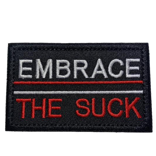 Be captivated by the Embrace The Suck Embroidery Velcro Backed Morale Patch, measuring a compact 8x5cm. Don't underestimate its potential - it's the ideal addition to any outfit or accessory. Place your order now and unlock endless possibilities! www.moralepatches.com.au