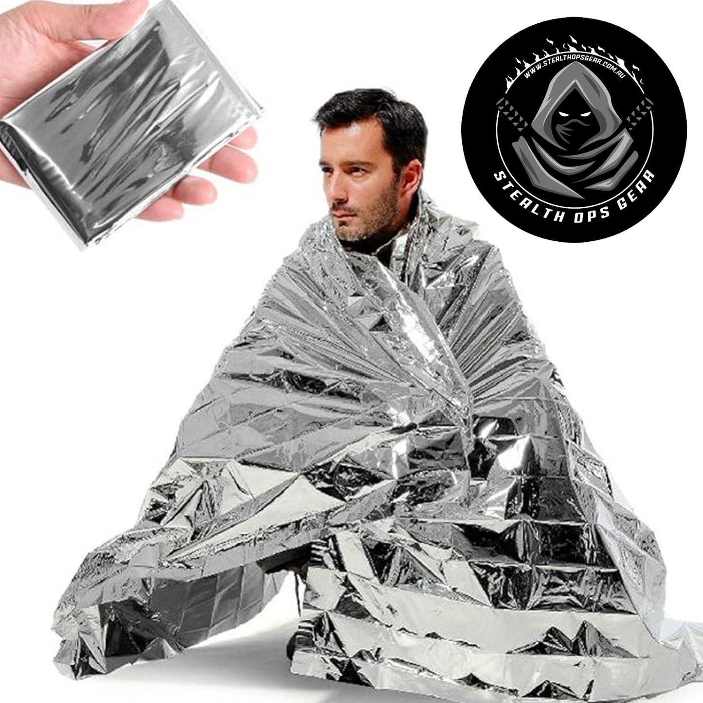 When survival matters, every gram counts. This emergency blanket is your compact lifeline—lightweight enough to slip into a pocket, yet powerful enough to reflect your body heat and keep you alive in harsh conditions. www.moralepatches.com.au