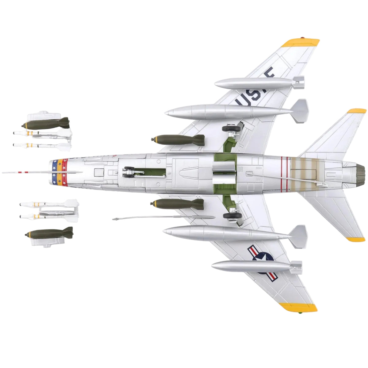 Own a piece of aviation history with this meticulously detailed 1/72 scale F-100D Super Sabre diecast model—the legendary "Hun" that broke the sound barrier. This historically accurate replica captures the aircraft that dominated Cold War skies and proved itself in Vietnam's most intense combat missions.  www.moralepatches.com.au