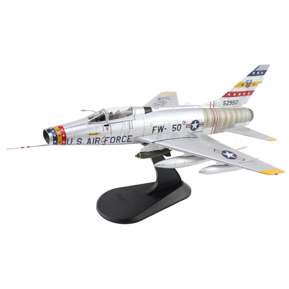 Own a piece of aviation history with this meticulously detailed 1/72 scale F-100D Super Sabre diecast model—the legendary "Hun" that broke the sound barrier. This historically accurate replica captures the aircraft that dominated Cold War skies and proved itself in Vietnam's most intense combat missions.  www.moralepatches.com.au
