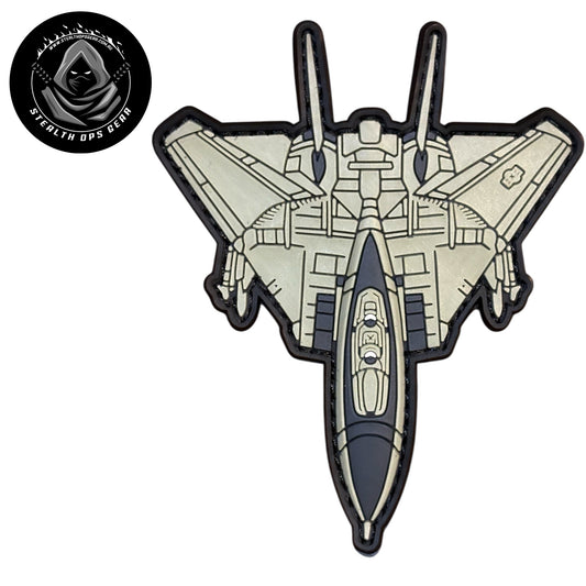 F14 Tomcat Grey PVC Morale Patch - Stealth Ops Gearr. This bold PVC morale patch delivers attitude and authenticity to your tactical gear, backpack, or everyday carry. At 10x8cm, it's sized perfectly for visibility without overwhelming your setup. www.moralepatches.com.au