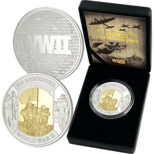 This extraordinary proof-quality medallion is a poignant reminder of the fall of Singapore on 15 February 1942. It commemorates the crushing defeat suffered by the British Empire during World War II. www.moralepatches.com.au