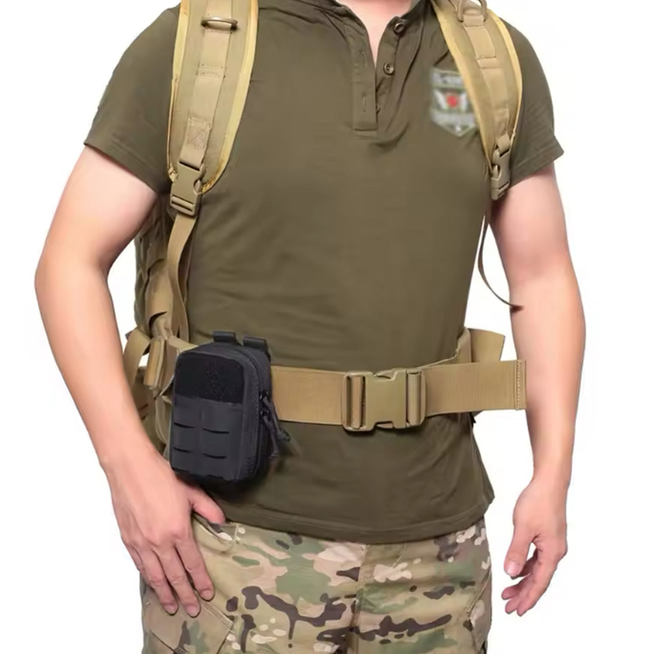The First Aid Pouch Small EDC Carry is a convenient way for cadets and defence to carry your medical supplies out in the field.&nbsp; Keeping all your essentials in the one spot with the option of adding a tourniquet holder to the front, everything will be at your fingertips. MOLLE attachable to your belt, webbing or pack. www.moralepatches.com.au where cadets shop