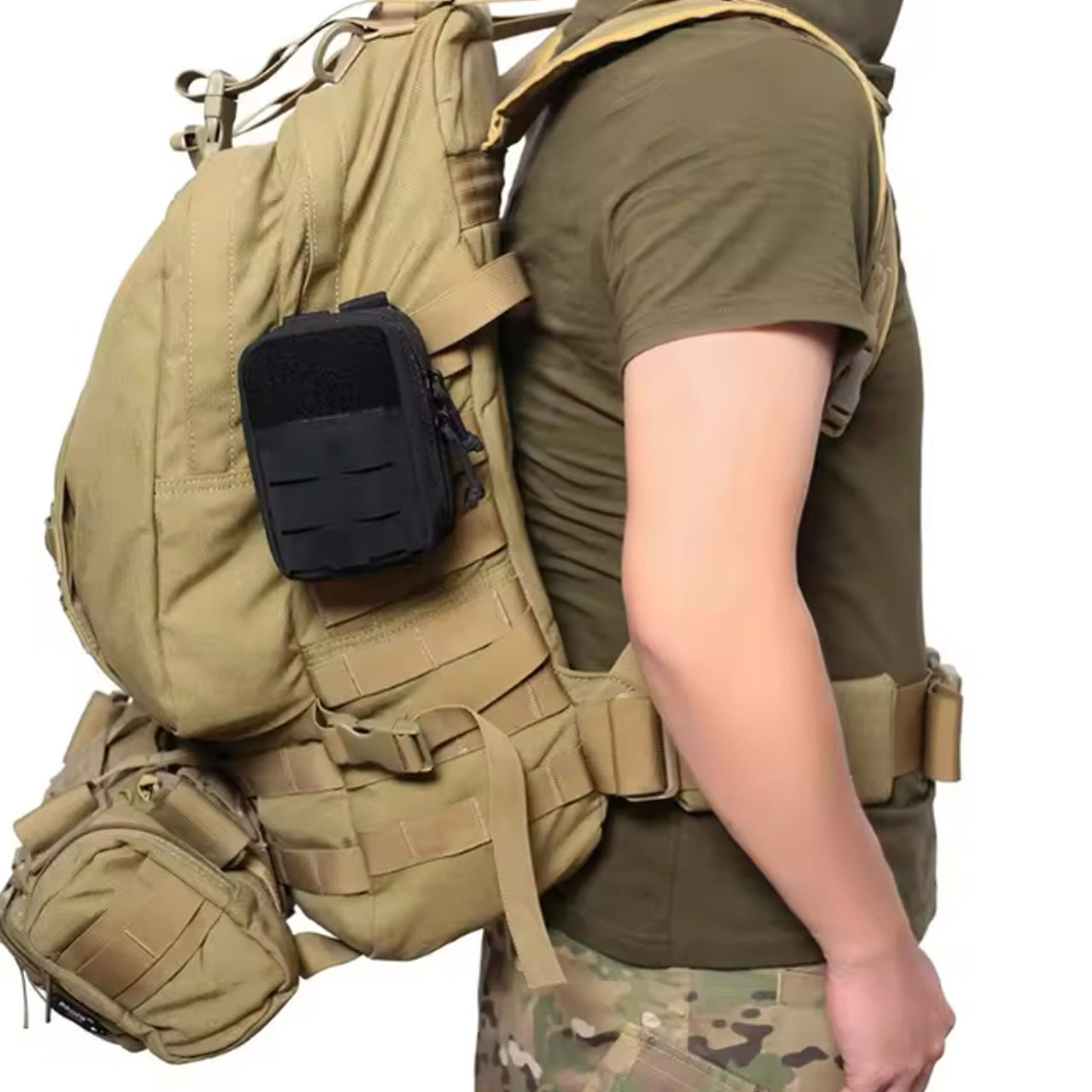 The First Aid Pouch Small EDC Carry is a convenient way for cadets and defence to carry your medical supplies out in the field.&nbsp; Keeping all your essentials in the one spot with the option of adding a tourniquet holder to the front, everything will be at your fingertips. MOLLE attachable to your belt, webbing or pack. www.moralepatches.com.au where cadets shop