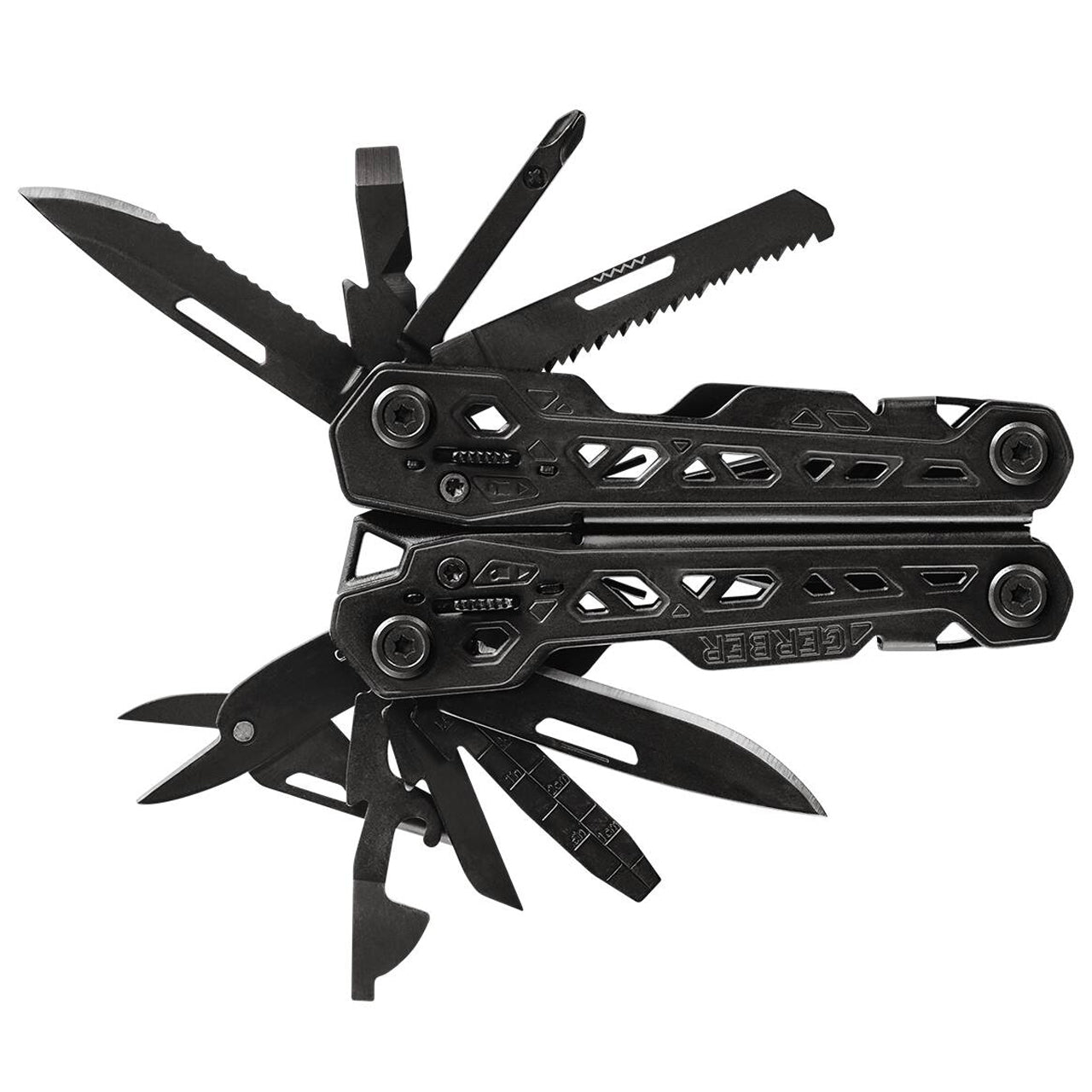 Now in blacked out! The Truss is an all-inclusive multi-tool, with 17 tools built to the exacting needs of the professional user in a size-conscious design. This full size multi-tool aims to remove excess heft while keeping all of the functionality. The result is a professional-grade multi-tool that bridges the gap between the problem and the solution. www.moralepatches.com.au