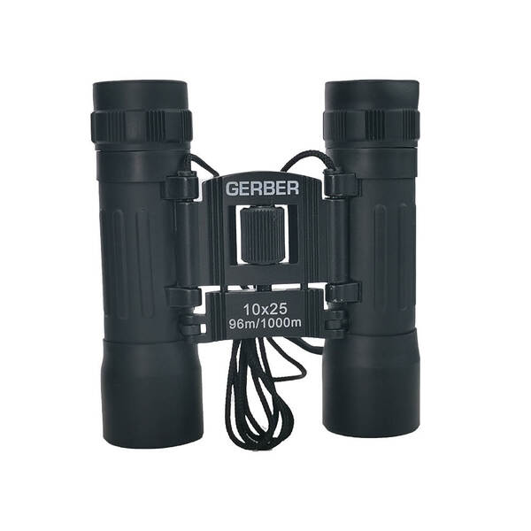 The Gerber 10x25 Binocular&nbsp;is made for action! This binocular has a rubber non-slip grip exterior and is compact and light enough to be taken anywhere – from sports events to bird watching! Weighing a light 160g the Gerber 10x25 binocular folds up for storage inside a shirt pocket, handbag or vehicle glovebox. www.moralepatches.com.au