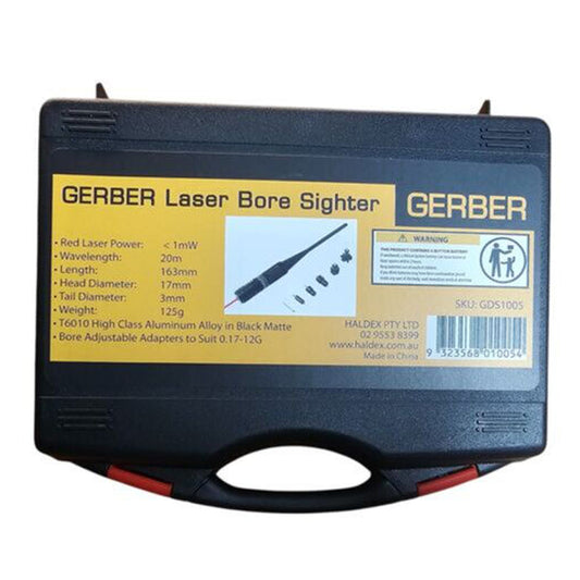 The GERBER Red Laser Bore Sighter delivers rapid, ultra-precise alignment for any .22 to .50-caliber handgun or rifle. By projecting a bright red laser from the barrel’s centre axis, you can set your sights or scope without firing a single round, saving time and ammo. www.moralepatches.com.au