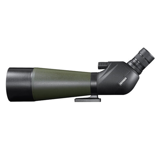 The GERBER 20-60x80mm is one of the most unique spotting scopes in the market. Economical and compact, it offers high magnifications in a 45 degree eyepiece&nbsp;design. The rubber armoured exterior is both, attractive and durable. www.moralepatches.com.au