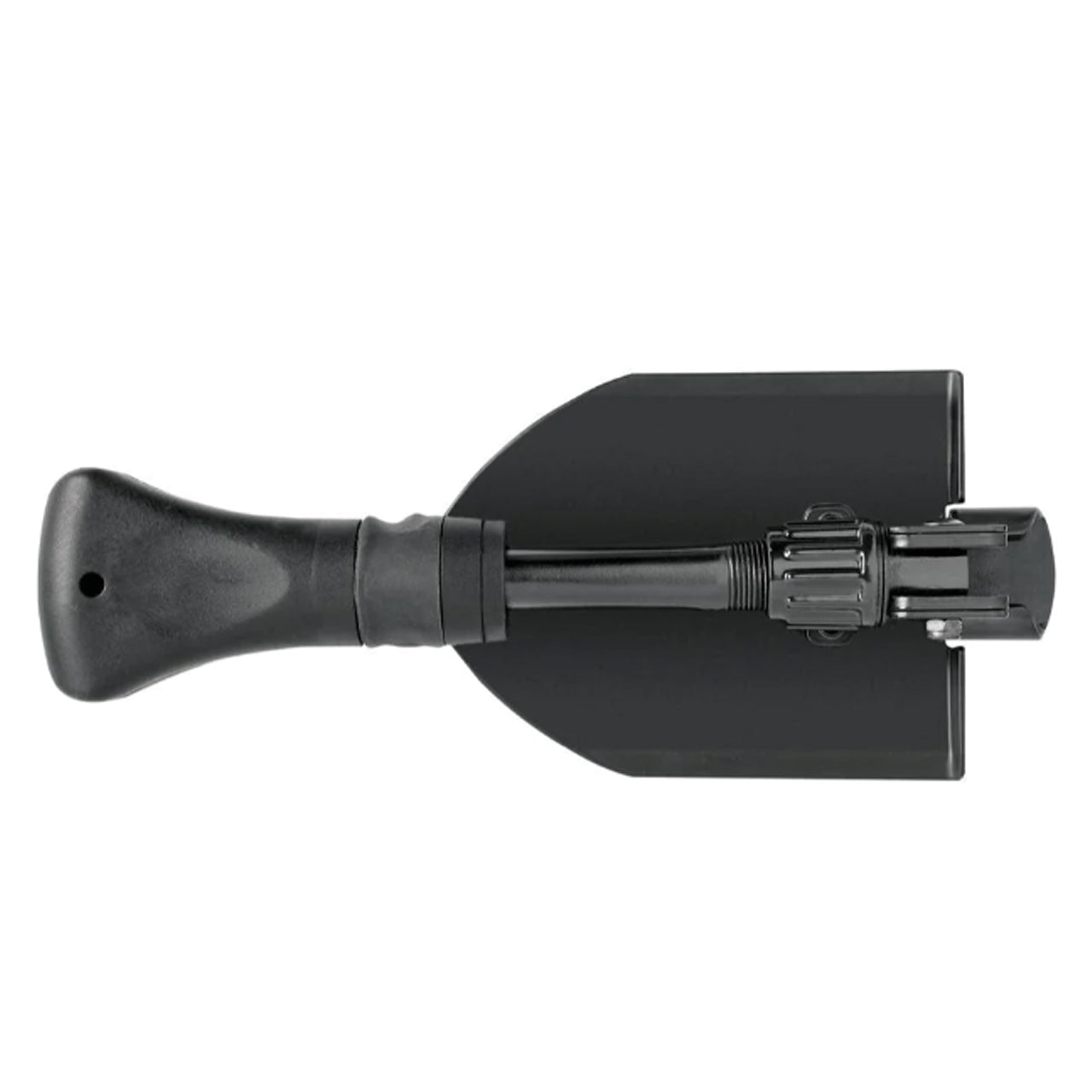 This lightweight, foldable shovel is ideal to bring along on back-country trips. A glass-filled nylon shaft and rubberized handle secure the grip for digging or hammering. Use as a spade or fold back to reveal a hammer for pounding, easily fold away with the push of a button. www.moralepatches.com.au
