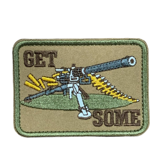 Upgrade your gear with the "Get Some" Morale Patch, featuring a versatile hook backing that easily attaches to our Operator Caps, Combat Shirts, and more. Measuring at a perfect 8x6cm, this patch is the perfect addition to any Hook &amp; Loop setup. www.moralepatches.com.au
