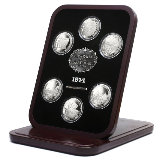 The Sands of Gallipoli 2014 release Six Limited Edition Medallions Set is a truly remarkable collector's item. As we commemorate the 100th anniversary of the First World War, this set takes us on a journey through the diggers' passage to and through Gallipoli. www.moralepatches.com.au